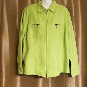 Size 18/20 Lime green zip front light weight top